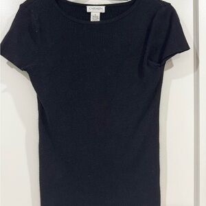 Carmen Marc Valvo Black Knit Top